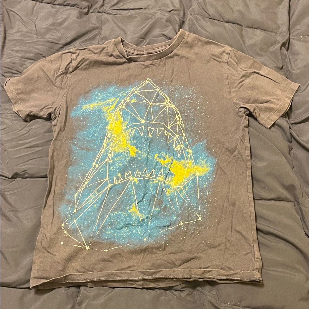 Graphic Tee with Geometric Shark Design